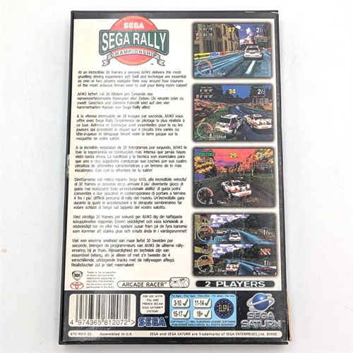 SEGA Rally Championship - Komplet I Æske - Sega Saturn Spil (B Grade) (Genbrug)
